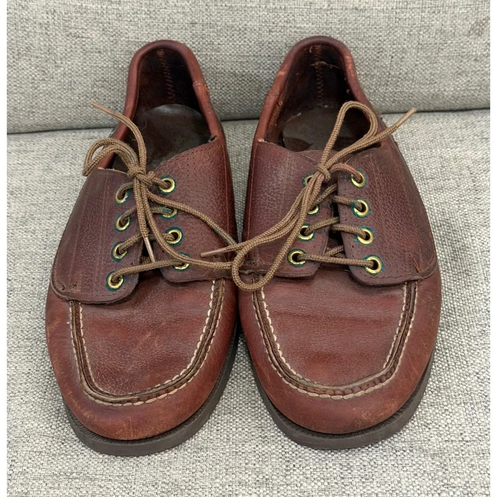 Eastland Falmouth Camp Moc Brown Leather Boat Shoes Mens 9 D Rugged Heritage